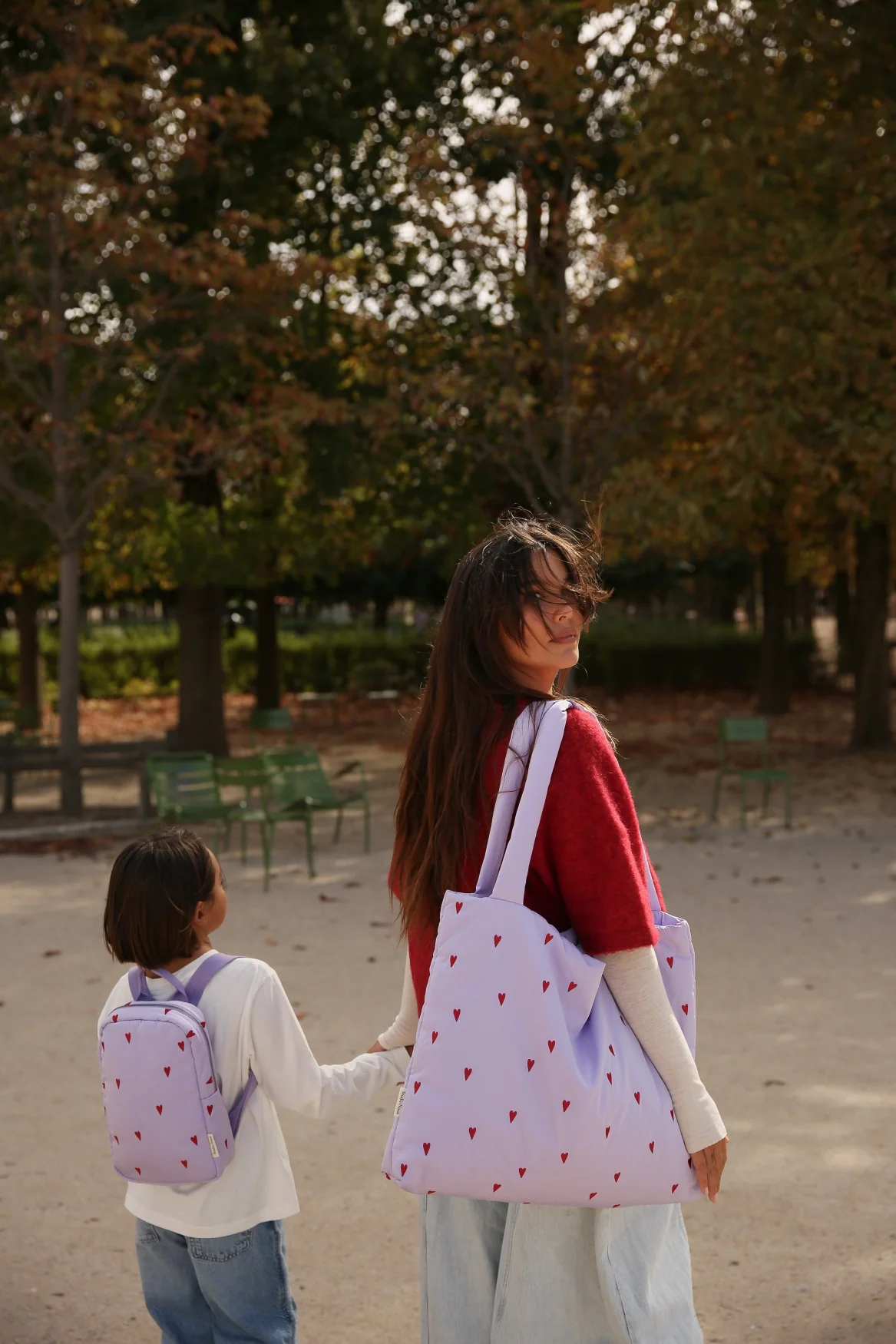 Lila Hearts Puffy Mom-Bag - Image 6