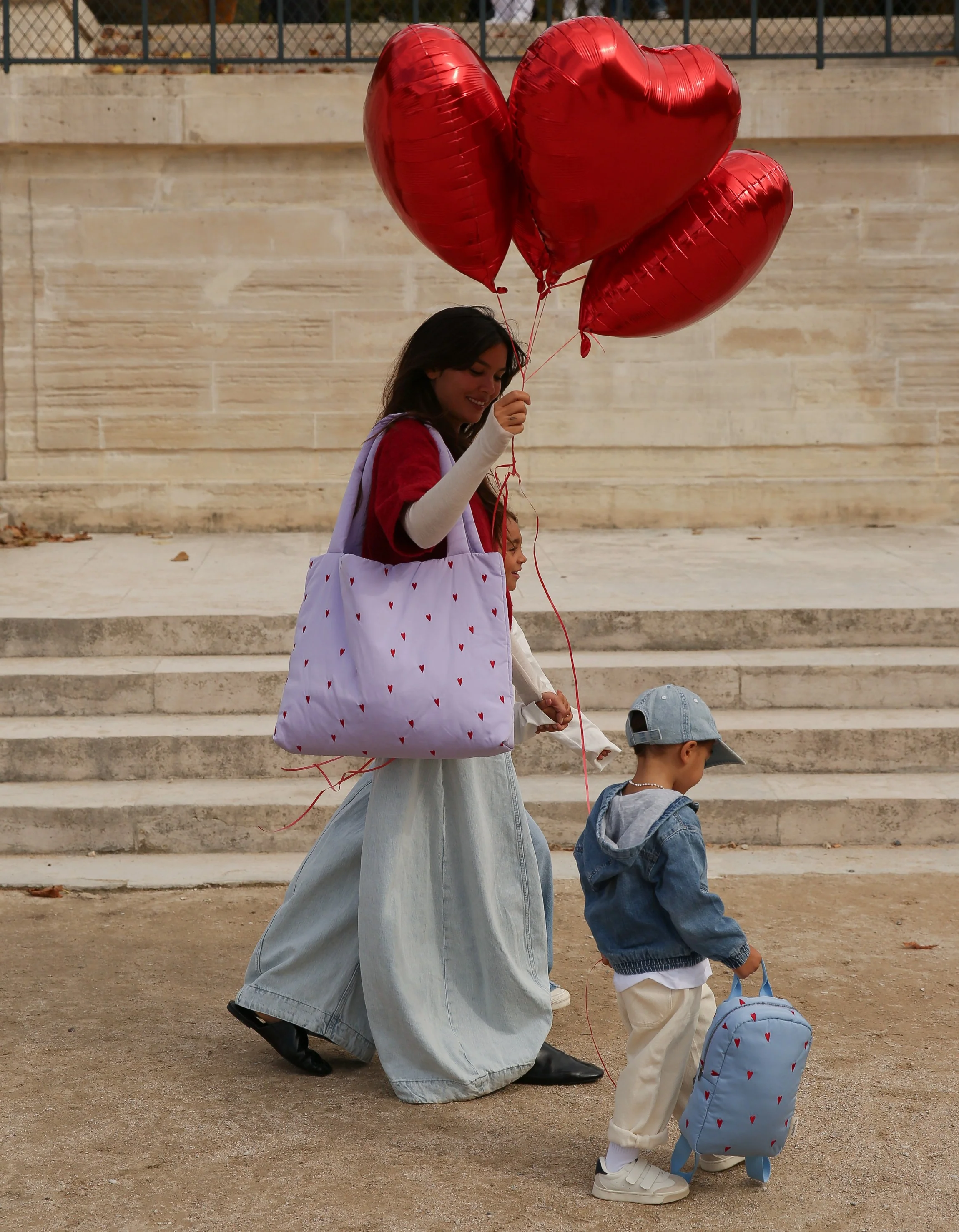 Lila Hearts Puffy Mom-Bag - Image 7