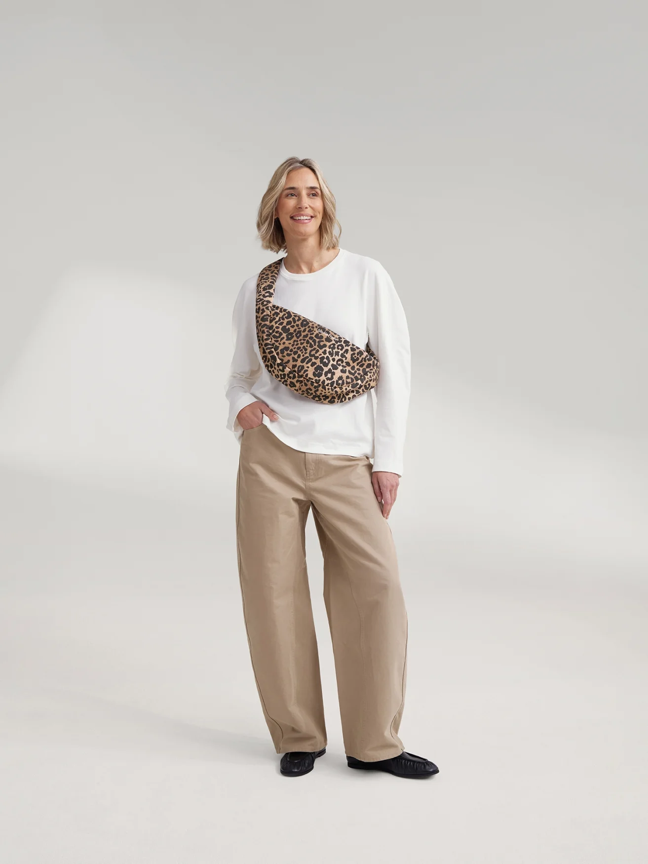 Brown Leopard Cotton Mini-Umhängetasche - Image 2