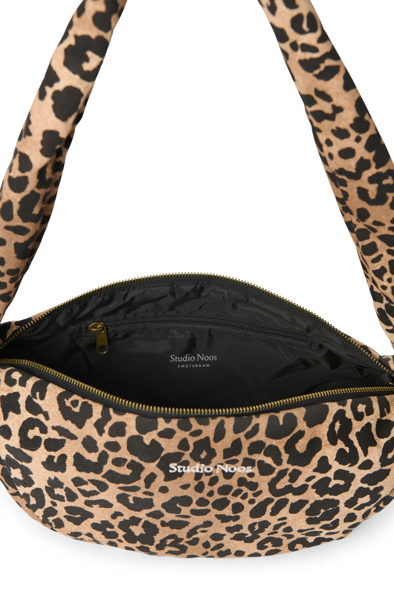Brown Leopard Cotton Mini-Umhängetasche - Image 8