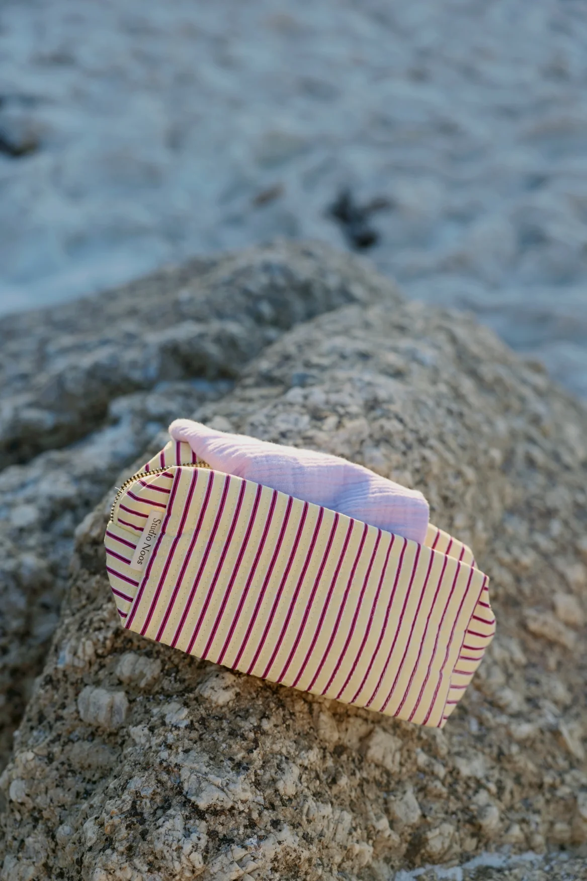 Poplin Striped Täschchen | Gelbe - Image 2