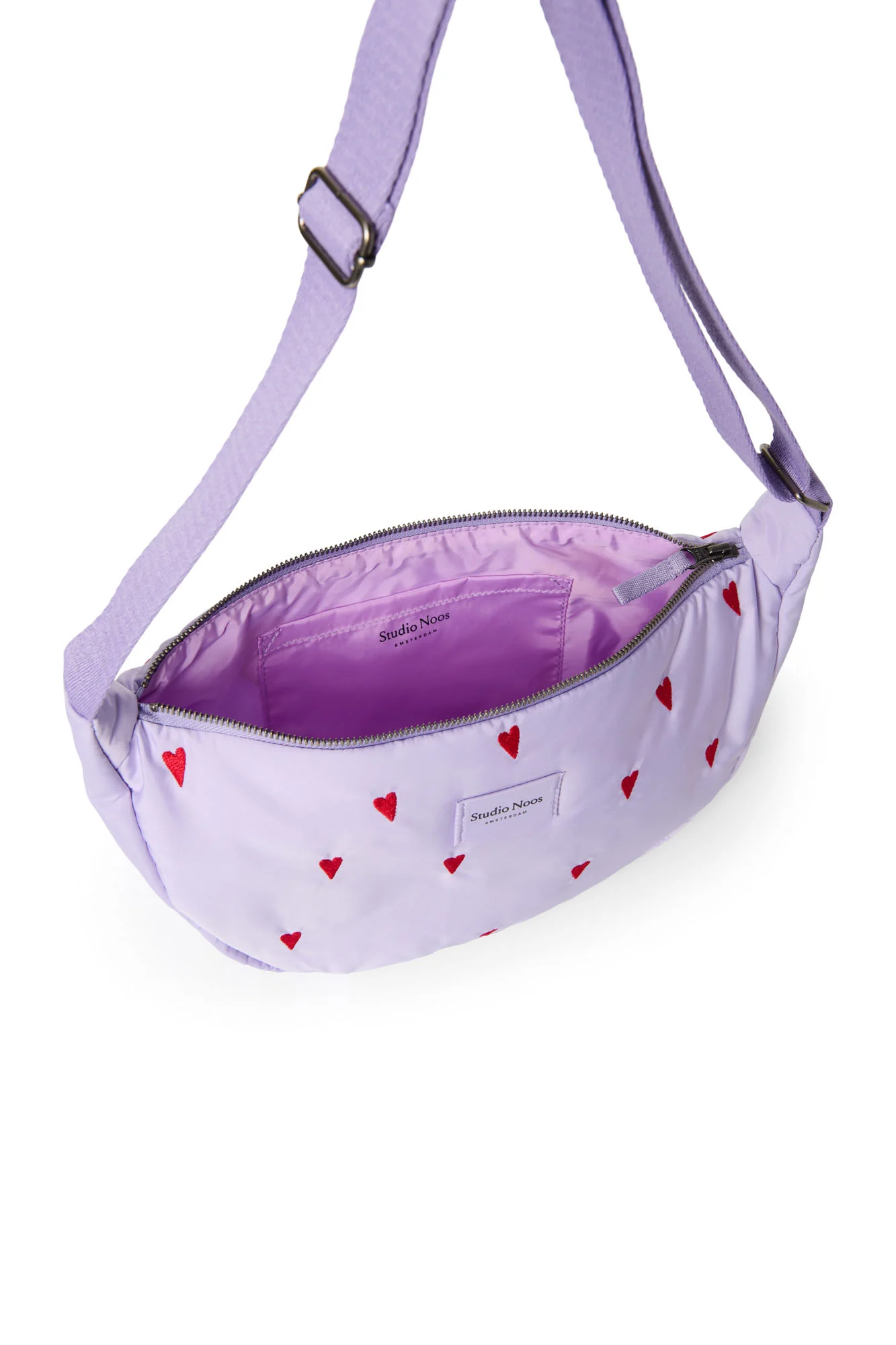Lila Hearts Puffy Adult-Gürteltasche - Image 4