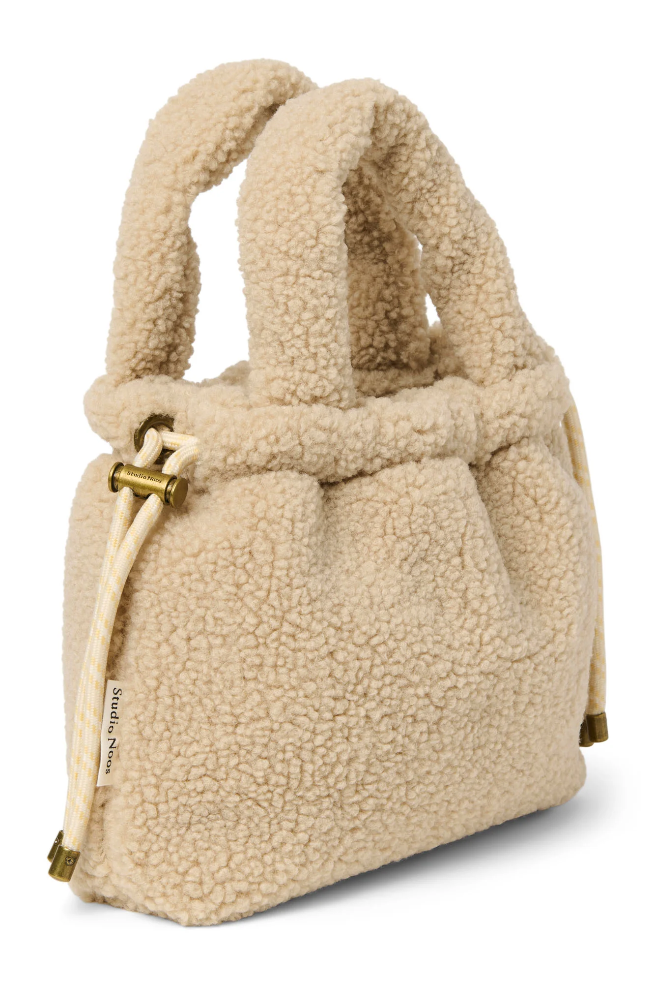 Ecru Teddy Drawstring Mini-Handtasche - Image 2